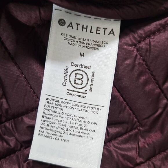 Athleta Cozy Sherpa Snap Sweatshirt Maroon Red Spiced Cabernet Womens Medium - Picture 3 of 8